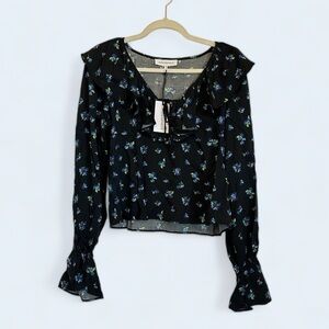 NWT peasant floral ruffle long sleeve blouse by WeWoreWhat women’s small